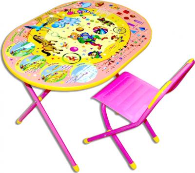 Комплект мебели с детским столом Дэми УЗ-01 Овал: Цирк (розовый) - общий вид