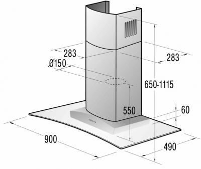 Вытяжка купольная Gorenje DKG9335E - схема