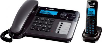 Беспроводной телефон Panasonic KX-TG6451  (титановый) - вид сбоку