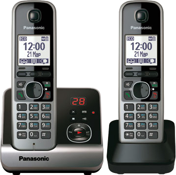 Беспроводной телефон Panasonic KX-TG6722  (черный) - общий вид