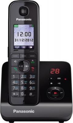 Беспроводной телефон Panasonic KX-TG8161  (черный) - вид спереди