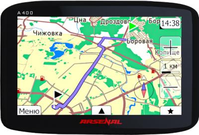 GPS навигатор Arsenal A400 - вид спереди