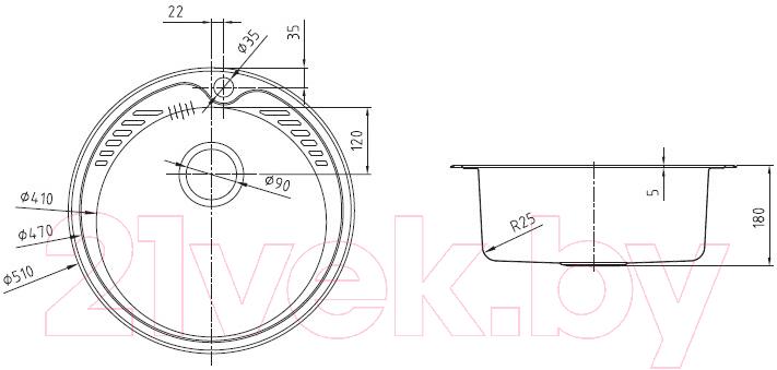 Мойка кухонная IDDIS Suno SUN51S0i77