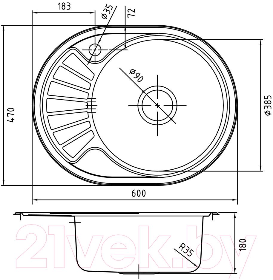 Мойка кухонная IDDIS Suno SUN60SRi77