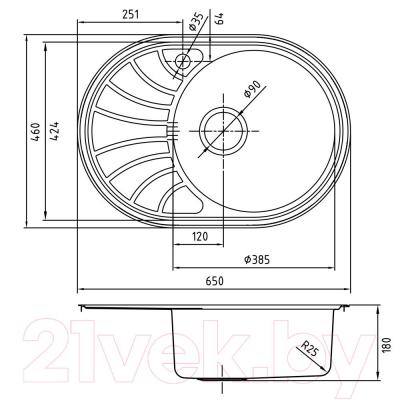 Мойка кухонная IDDIS Suno SUN65PRi77