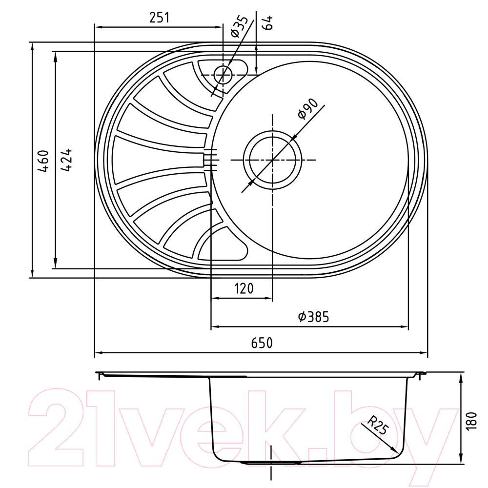 Мойка кухонная IDDIS Suno SUN65SRi77