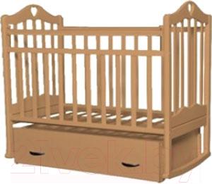 Детская кроватка Антел Каролина-4 (орех) - реальный цвет модели может немного отличаться