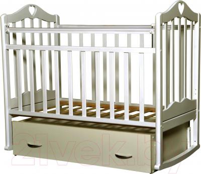 Детская кроватка Антел Каролина-4 (слоновая кость) - реальный цвет модели может немного  отличаться