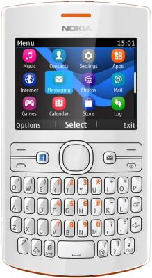 Мобильный телефон Nokia Asha 205 Duos Orange-White - общий вид