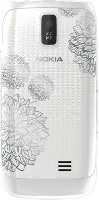 Смартфон Nokia Asha 309 White Charme - вид сзади