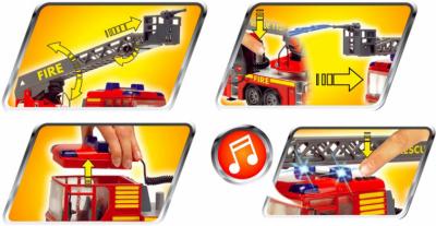 Автомобиль игрушечный Dickie Машина пожарная / 3443997 - функциональность