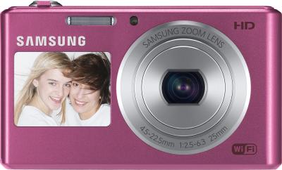 Компактный фотоаппарат Samsung DV150F (EC-DV150FBPPRU) (Pink) - вид спереди