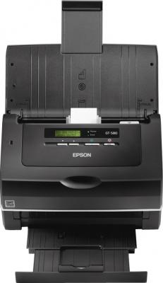 Протяжный сканер Epson GT-S80 - фронтальный вид (открытые лотки)