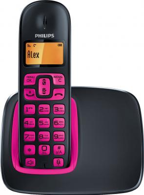 Беспроводной телефон Philips CD1911P (Black-Fuchsia) - вид спереди