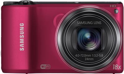 Компактный фотоаппарат Samsung WB200F (EC-WB200FBPRRU) (Red) - вид спереди