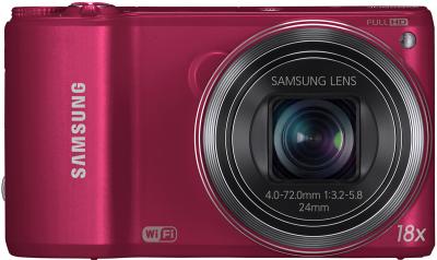 Компактный фотоаппарат Samsung WB250F (EC-WB250FBPRRU) (Red) - вид спереди