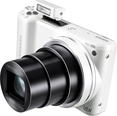 Компактный фотоаппарат Samsung WB250F (EC-WB250FBPWRU) White - объектив в положении "теле"