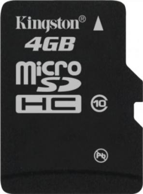 Карта памяти Kingston microSDHC (Class 10) 4GB + адаптер (SDC10/4GB) - общий вид
