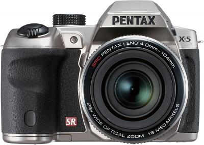 Компактный фотоаппарат Pentax X-5 (Silver) - вид спереди