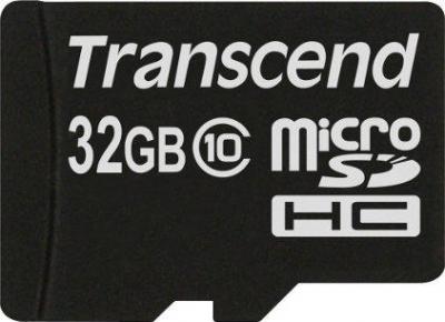 Карта памяти Transcend microSDHC Class 10 32 Gb + SD адаптер (TS32GUSDHC10) - общий вид