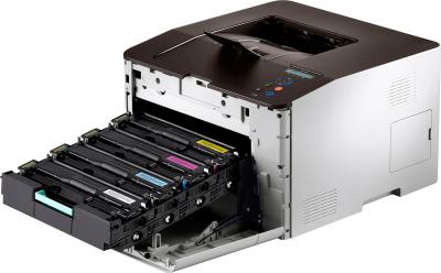 Принтер Samsung CLP-415N - общий вид с картриджами