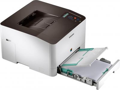 Принтер Samsung CLP-415N - общий вид (открытый лоток)