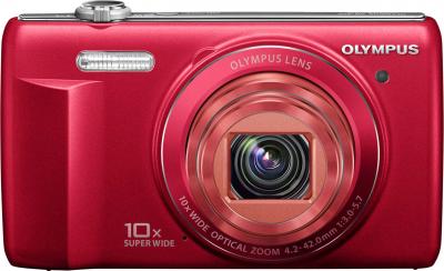Компактный фотоаппарат Olympus VR-350 Red - вид спереди
