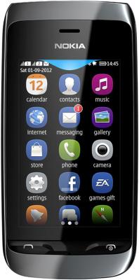 Мобильный телефон Nokia Asha 308 Black - общий вид