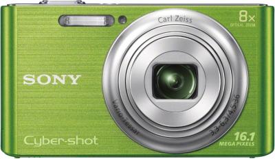 Компактный фотоаппарат Sony Cyber-shot DSC-W730 Green - вид спереди