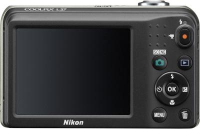 Компактный фотоаппарат Nikon Coolpix L27 Silver - вид сзади
