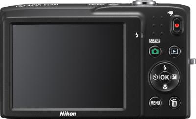 Компактный фотоаппарат Nikon Coolpix S2700 Pink Patterned - вид сзади: дисплей
