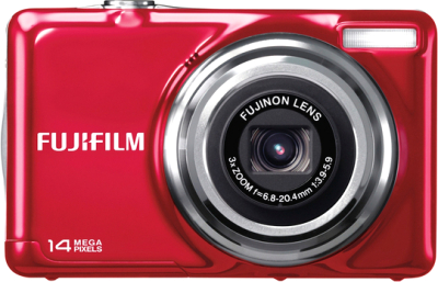 Компактный фотоаппарат Fujifilm FinePix JV300 (Red) - вид спереди