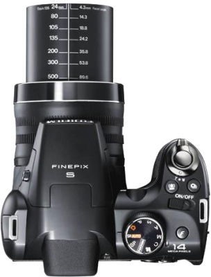 Компактный фотоаппарат Fujifilm FinePix S4500 (Black) - вид сверху