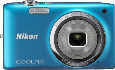 Компактный фотоаппарат Nikon Coolpix S2700 (Blue) - вид спереди