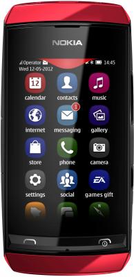Мобильный телефон Nokia Asha 306 Red - общий вид
