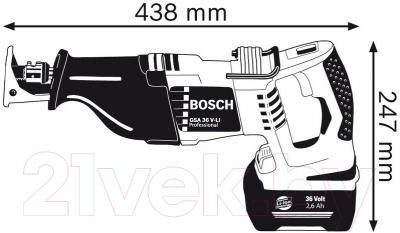 Профессиональная сабельная пила Bosch GSA 36 V-LI Professional (0.601.645.R02)