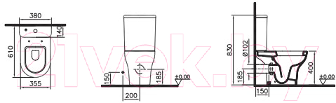 Унитаз напольный VitrA Zentrum / 9012B003-7204