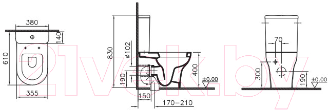 Унитаз напольный VitrA Zentrum / 9012B003-7202