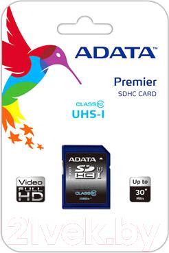 Карта памяти A-data Premier SDHC UHS-I U1 (Class 10) 16 GB (ASDH16GUICL10-R)