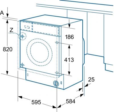 Стиральная машина встраиваемая Siemens WK14D540OE - схема встраивания