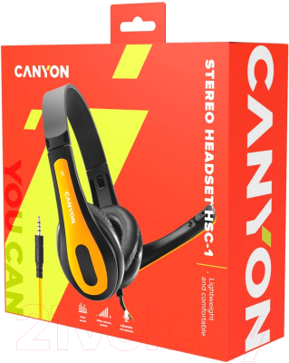 Наушники-гарнитура Canyon CNS-CHSC1 (черно-желтый)