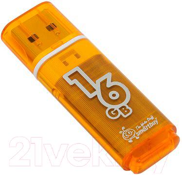 Usb flash накопитель SmartBuy Glossy Orange 16GB (SB16GBGS-Or)