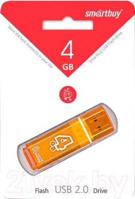 Usb flash накопитель SmartBuy Glossy Orange 4GB (SB4GBGS-Or)