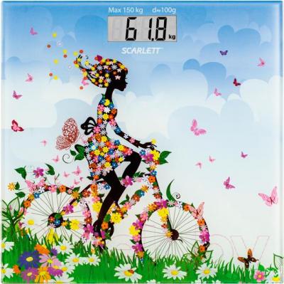 Напольные весы электронные Scarlett SC-BS33E070 (девочка на велосипеде)