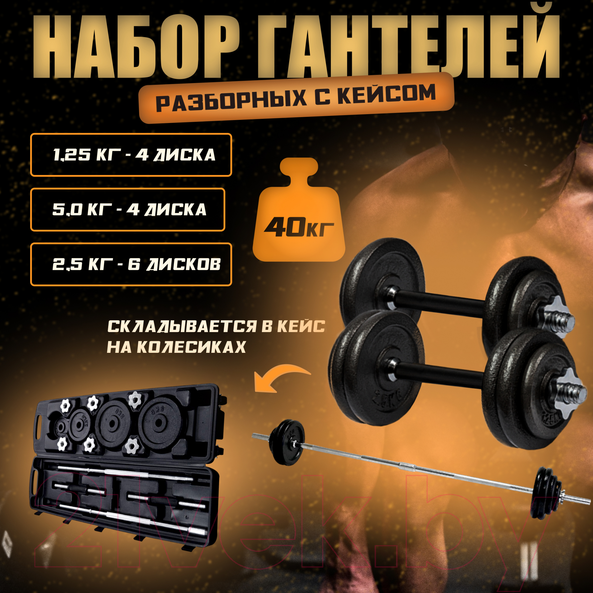 Набор гантелей разборных Sundays Fitness IR92075A (50кг)