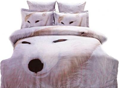 Комплект постельного белья Arya Сатин Печатное 3D White Wolf / PB200X220Whi (200x220)