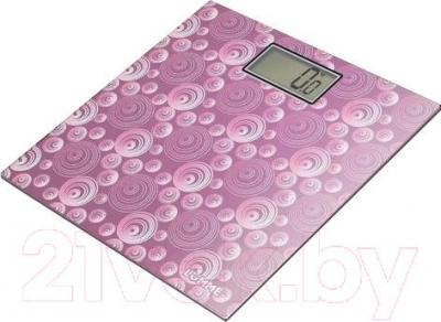 Напольные весы электронные Lumme LU-1306 (розовый/круги)