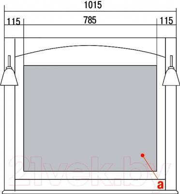 Зеркало Акватон Жерона 105 (1A158802GEM20) - технический чертеж