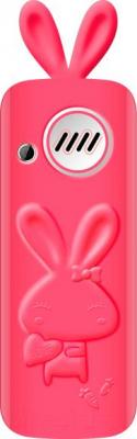 Мобильный телефон Maxvi J1 (розовый) - вид сзади в чехле