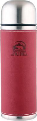 Термос для напитков Арктика 108-700 (в кожаной оплетке, красный)